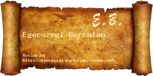 Egerszegi Bertalan névjegykártya