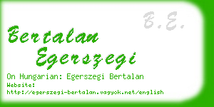 bertalan egerszegi business card